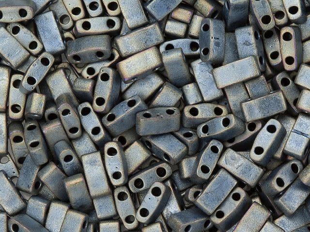 Miyuki 5x2.3mm Metallic Matte Silver-Grey Half Tila Bead 2.5-Inch Tube