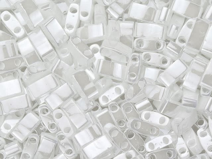 Miyuki 5x2.3mm Opaque Luster White Half Tila Bead 2.5-Inch Tube