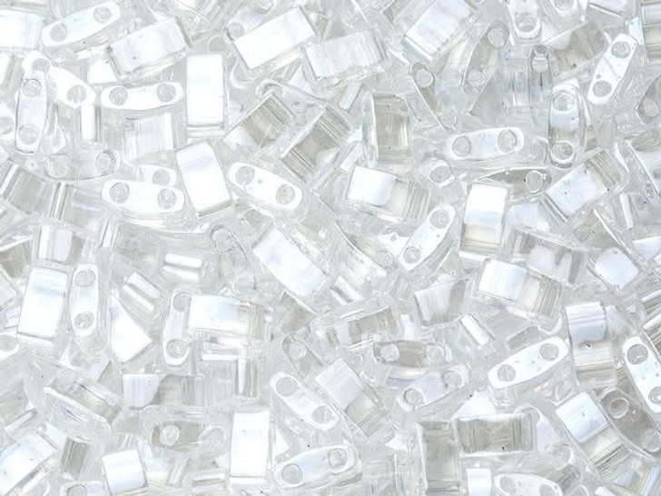 Miyuki 5 x 2.3mm Transparent Luster Crystal Half Tila Bead, 2.5-Inch Tube