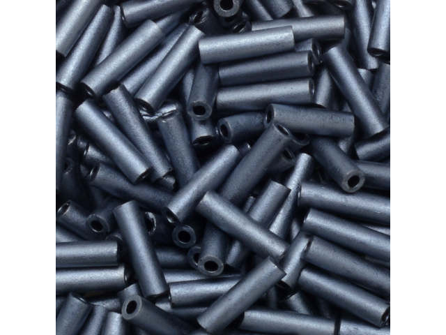 Miyuki 6mm Matte Gunmetal Bugle Beads 5-Inch Tube