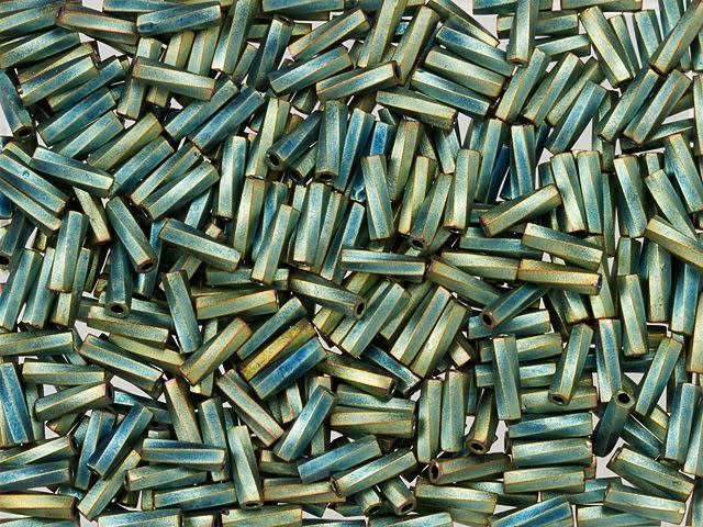 Miyuki 6mm Matte Metallic Patina Iris Twisted Bugle Beads 13g Pack