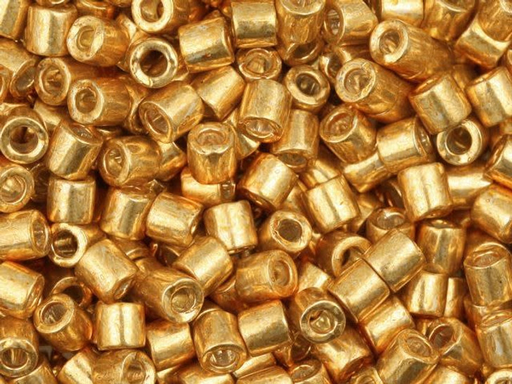 Miyuki 8/0 Galvanized Bright Gold Delicas 2.5-Inch Tube