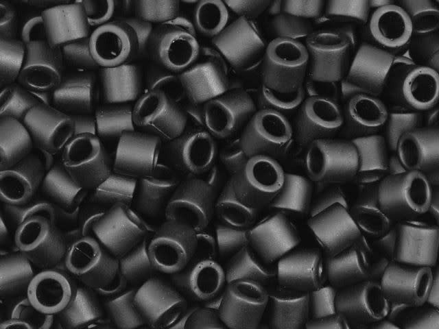 Miyuki 8/0 Matte Black Delica Seed Beads 2.5-Inch Tube