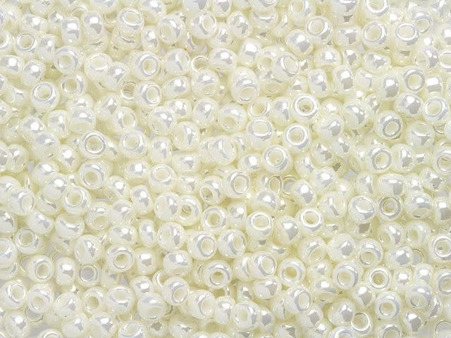 Miyuki 8/0 Round Seed Beads - Ivory Pearl Ceylon 22g Vial