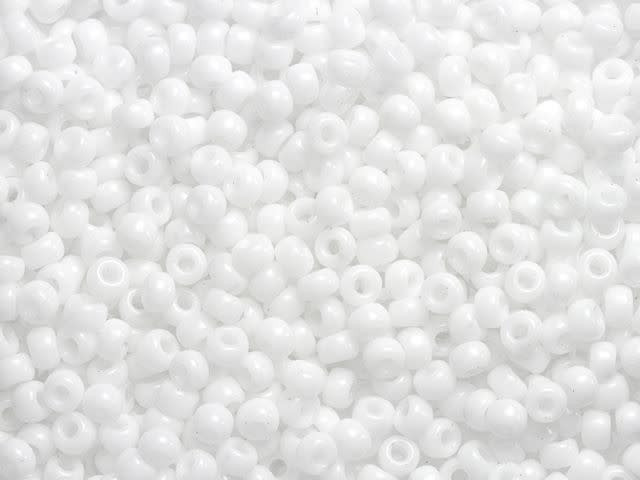 Miyuki 8/0 Round Seed Beads - Opaque Chalk White 22g Vial