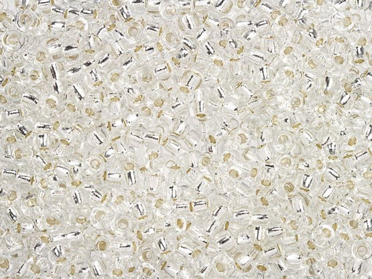 Miyuki 8/0 Round Seed Beads - Silver-Lined Crystal 22g Vial