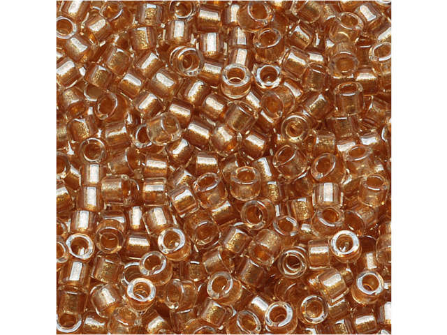 Miyuki 11/0 Color-Lined Crystal/Rose Gold Delica Seed Beads, 2.5-Inch Tube