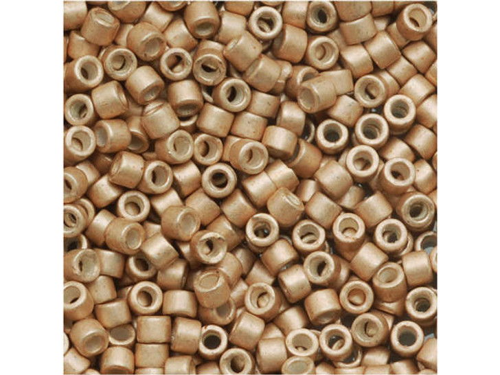 Miyuki 11/0 Galvanized Semi-Matte Champagne Delica Seed Beads 2.5-Inch Tube