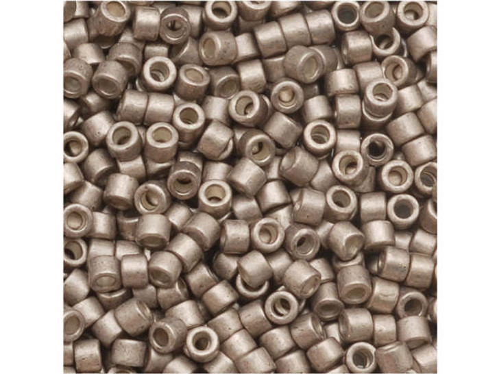 Miyuki 11/0 Galvanized Semi-Matte Pewter Delica Seed Beads 2.5-Inch Tube