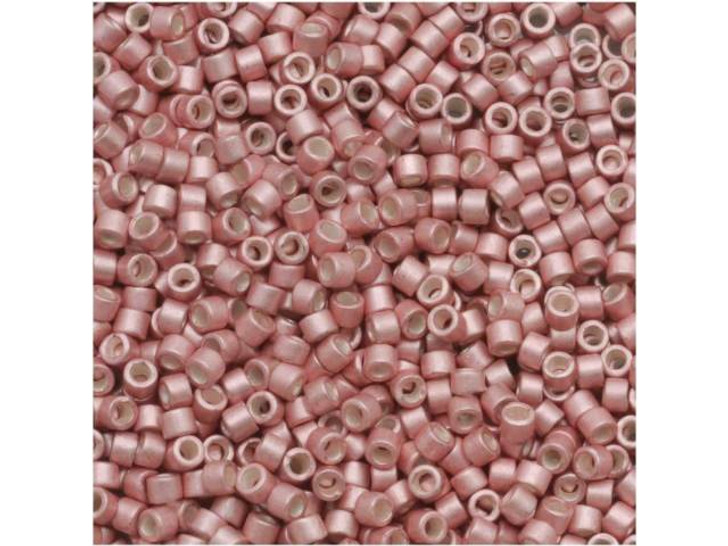 Miyuki 11/0 Galvanized Semi-Matte Pink Blush Delicas, 2.5-Inch Tube