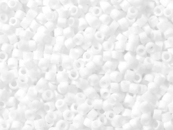 Miyuki 11/0 Matte White Delica Seed Beads 2.5-Inch Tube