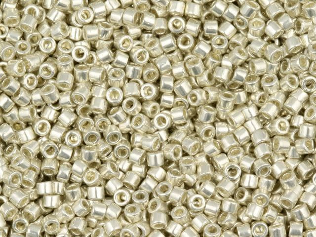銀純 金属工芸品 705g Miyuki 11/0 Metallic Galvanized Silver Delica Seed Beads 2.5-Inch Tube