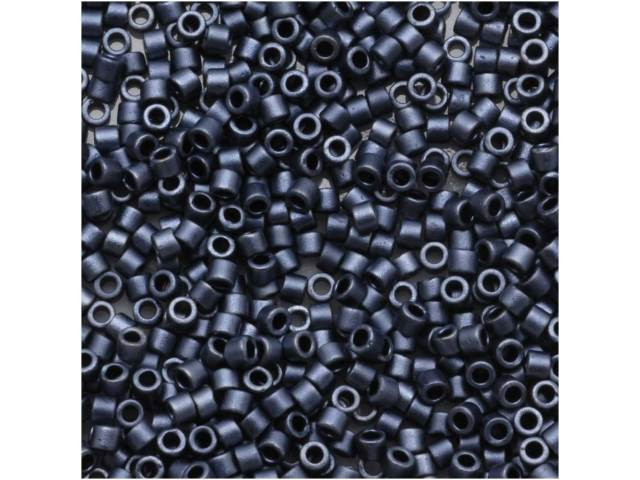 Miyuki 11/0 Metallic Matte Dark Blue-Grey Delica Seed Beads, 2.5-Inch Tube