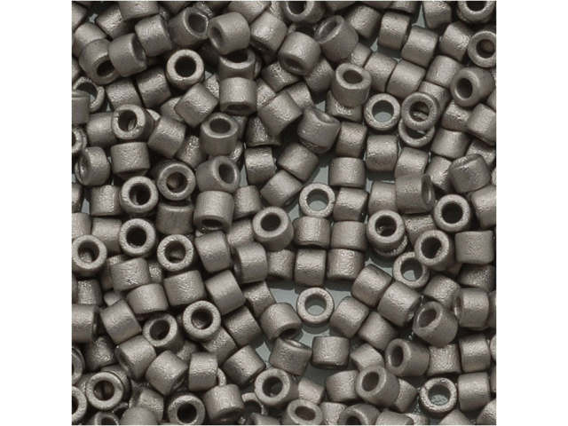 Miyuki 11/0 Metallic Matte Dark Nickel Silver Delica Seed Beads 2.5-Inch Tube