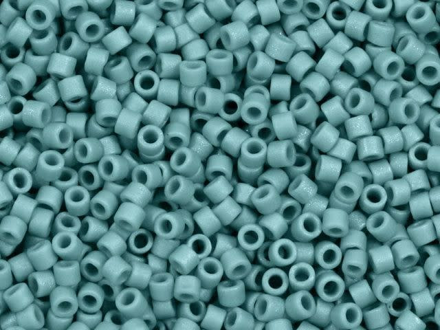 Miyuki 11/0 Delica Bead Metallic Matte Turquoise-Aqua 2.5-Inch Tube