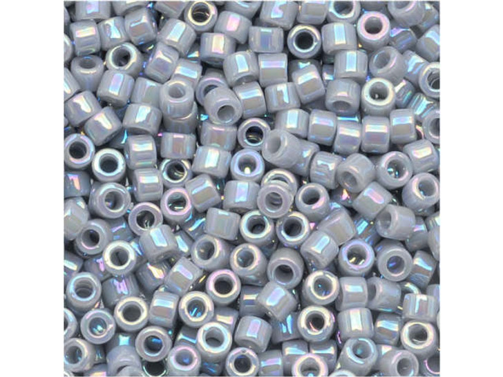 Miyuki 11/0 Opaque AB Ghost grey Delica Seed Beads 2.5-Inch Tube