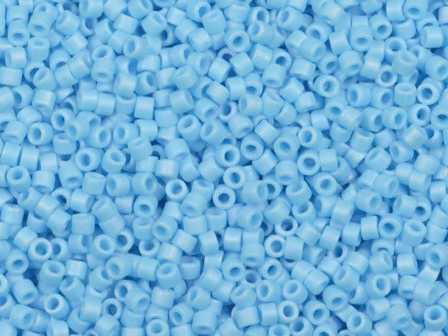 Miyuki 11/0 Opaque AB Matte Sky Blue Delica Seed Beads 2.5-Inch Tube