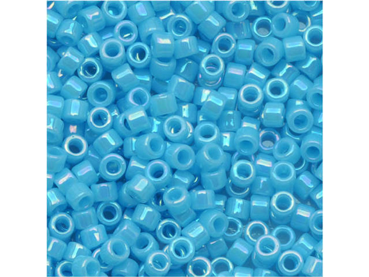 Miyuki 11/0 Opaque AB Sky Blue Delica Seed Beads 2.5-Inch Tube