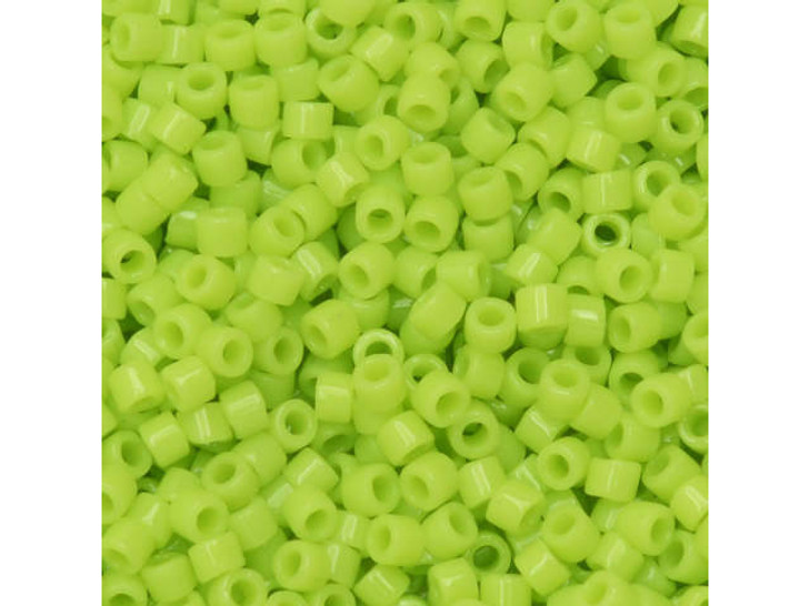 Miyuki 11/0 Opaque Lime Green Delica Seed Beads 2.5-Inch Tube