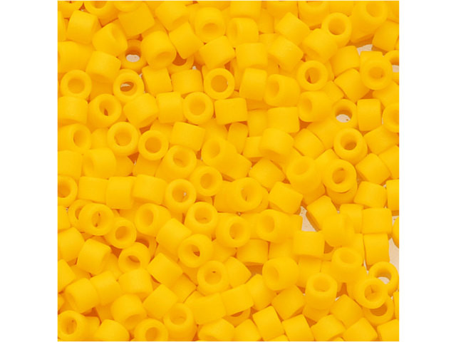Miyuki 11/0 Opaque Matte Canary Delica Seed Beads 2.5-Inch Tube