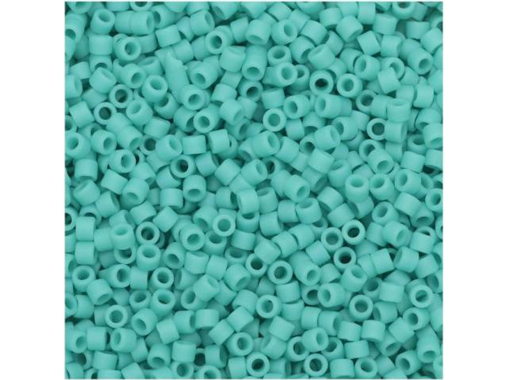 Miyuki 11/0 Opaque Matte Turquoise Green Delica Seed Beads 2.5-Inch Tube