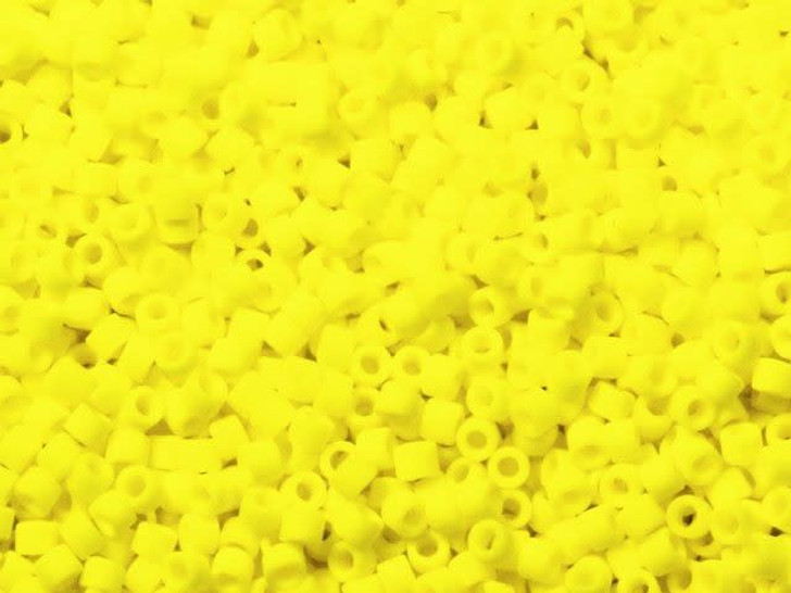Miyuki 11/0 Opaque Matte Yellow Delica Seed Beads 2.5-Inch Tube