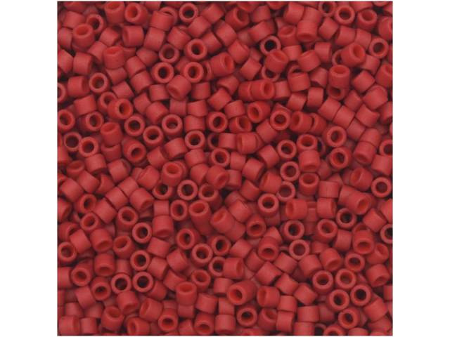 Miyuki 11/0 Opaque Semi-Matte Dark Red Delica Seed Beads 2.5-Inch Tube