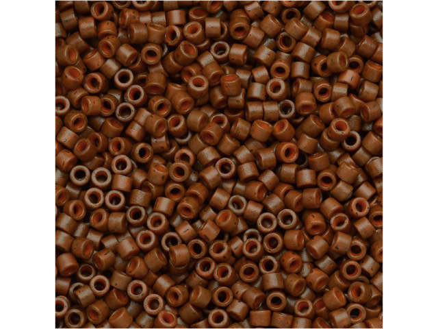 Miyuki 11/0 Opaque Semi-Matte Rusty Brown Delica Seed Beads 2.5-Inch Tube