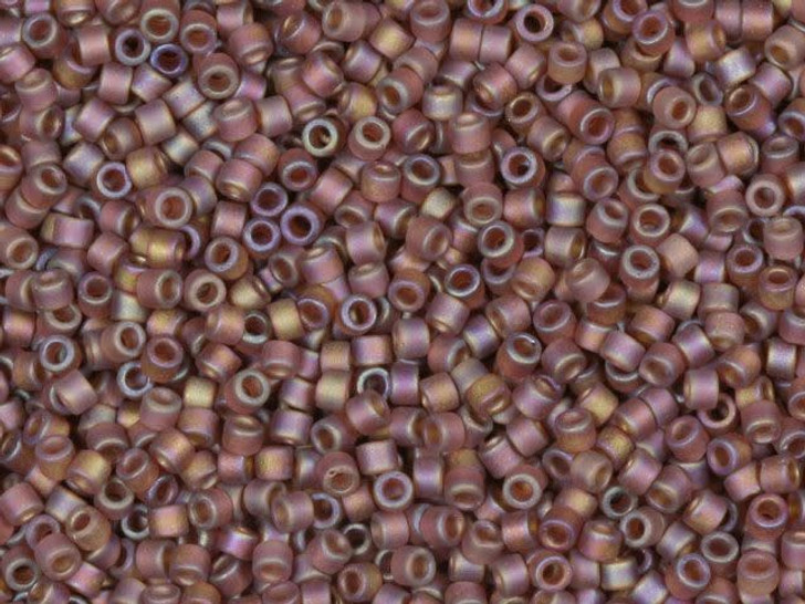 Miyuki 11/0 Trans Matte AB Dark Amber Delica Seed Beads 2.5-Inch Tube