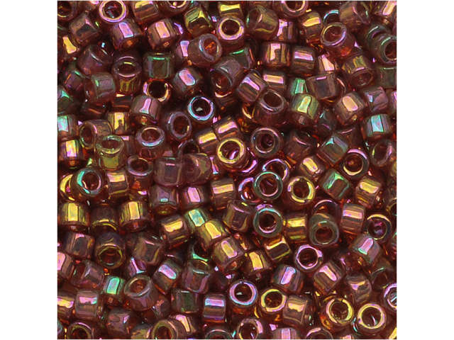 Miyuki 11/0 Trans Pearl Raspberry/Gold Delica Seed Beads 2.5-Inch Tube
