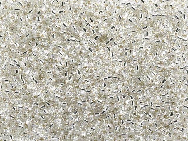 Miyuki 11/0 Trans Silver Lined Crystal Delica Seed Beads 2.5-Inch Tube
