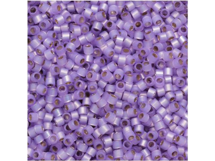 Miyuki 11/0 Trans Silver Lined Semi-Matte Lavender Delicas, 2.5-Inch Tube