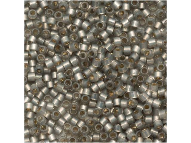 Miyuki 11/0 Trans Silver Lined Semi-Matte Lt Silver-Grey Delica Seed Beads 2.5-Inch Tube