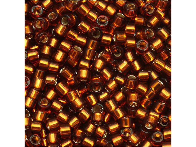 Miyuki 11/0 Delica Bead Trans Silver-Lined Dark Topaz 2.5-Inch Tube