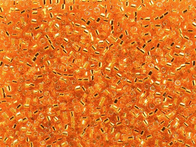 Miyuki 11/0 Transparent Silver Lined Orange Delica Seed Beads 2.5-Inch Tube