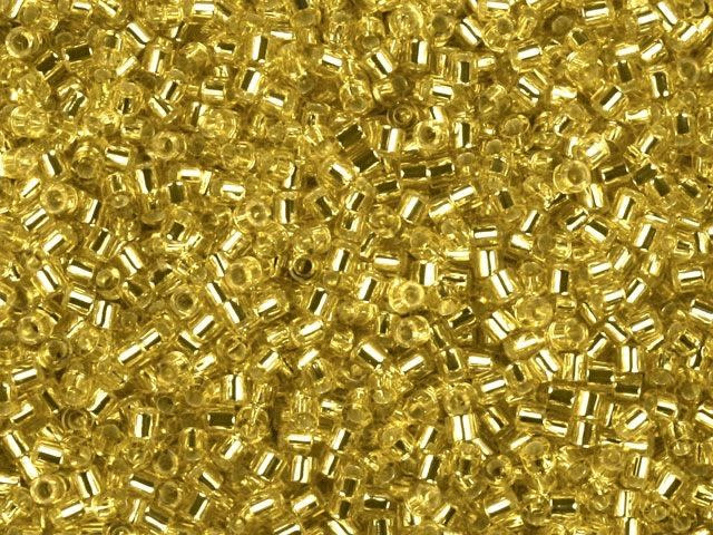 Miyuki 15/0 Transparent Silver Lined Gold Delicas, 2.5-Inch Tube
