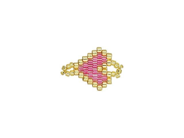 Miyuki Light Pink Heart Beaded Focal Connector Link