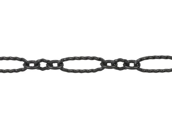 Black-Plated Brass Etched Figaro Chain 