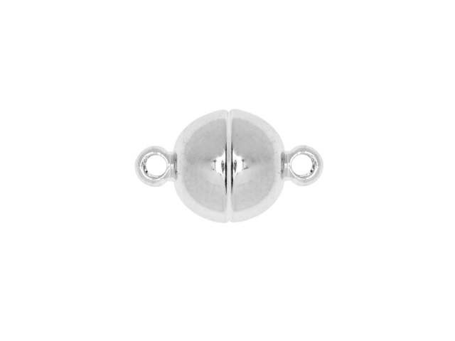 8mm Silver-Plated Round Magnetic Clasp