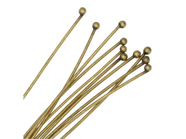 Nunn Design Antique Gold-Plated Brass 20 Gauge Ball Head Pin