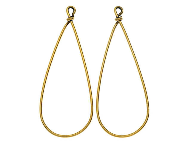 Nunn Design Antique Gold-Plated Brass Large Wire Frame Drop Pendant