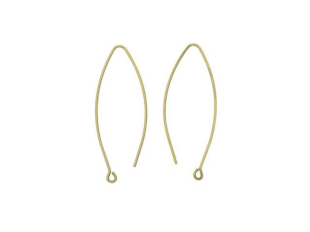Nunn Design Antique Gold-Plated Brass Small Open Oval Ear Wire (1 Pair)