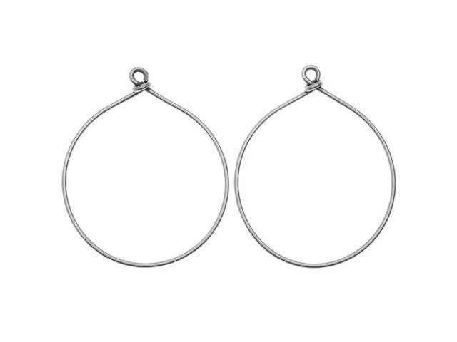 Nunn Design Antique Silver-Plated Brass Large Wire Frame Hoop Pendant