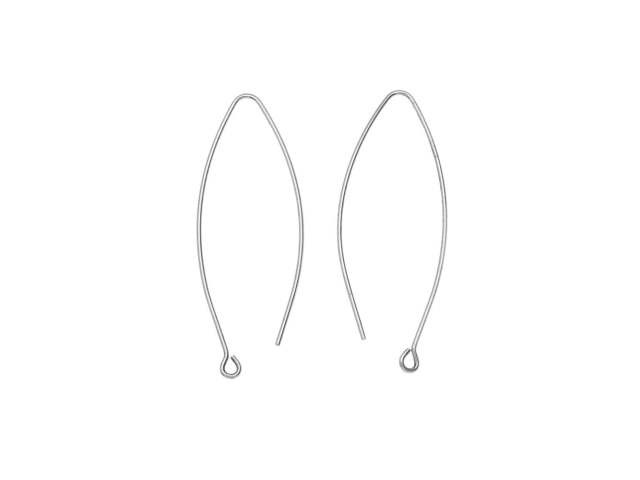 Nunn Design Antique Silver-Plated Brass Small Open Oval Ear Wire (1 Pair)