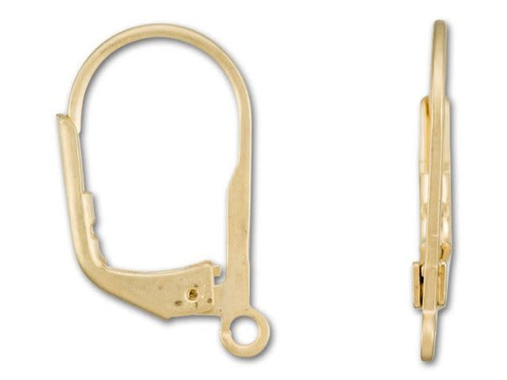 Plain Satin Hamilton Gold-Plated Leverback Earring (1 Pair)