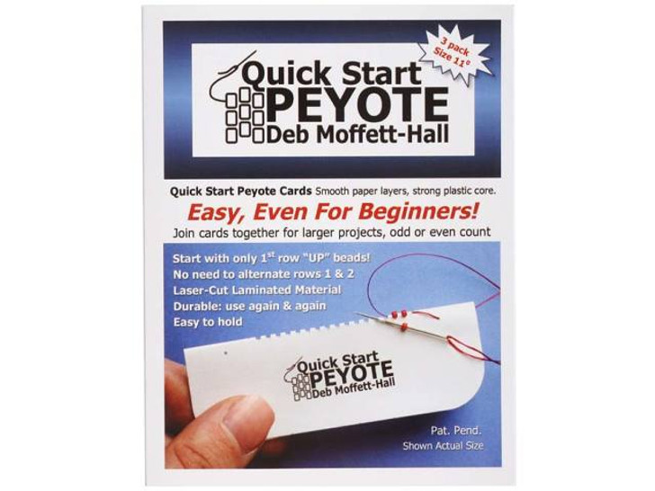 Quick Start Peyote 11/0 Seed Bead Template Card (3-Piece Pack)