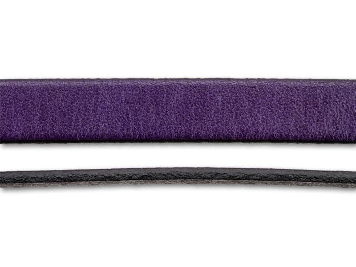 Regaliz 10mm Flat Deep Purple Leather by the Inch