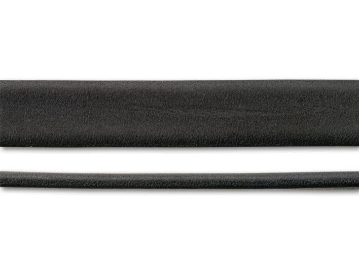 Regaliz 10mm Matte Black Arizona Flat Leather by the Inch