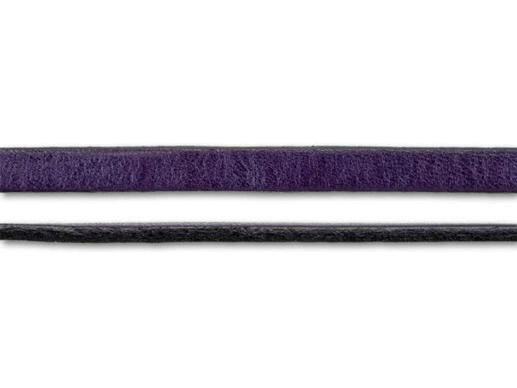 Regaliz 5mm Dark Purple Flat Leather by the Inch