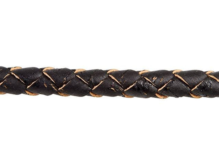 Regaliz Black Hollow Braided Cork Cord by the Inch
